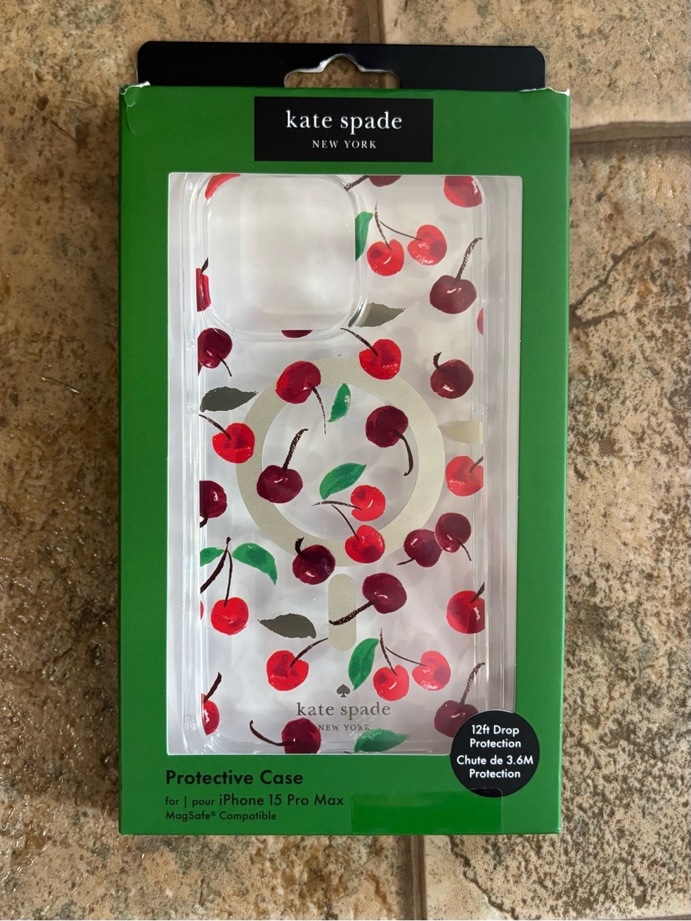 NIB kate spade New York Cherry Protective Case with MagSafe iPhone 15 Pro Max